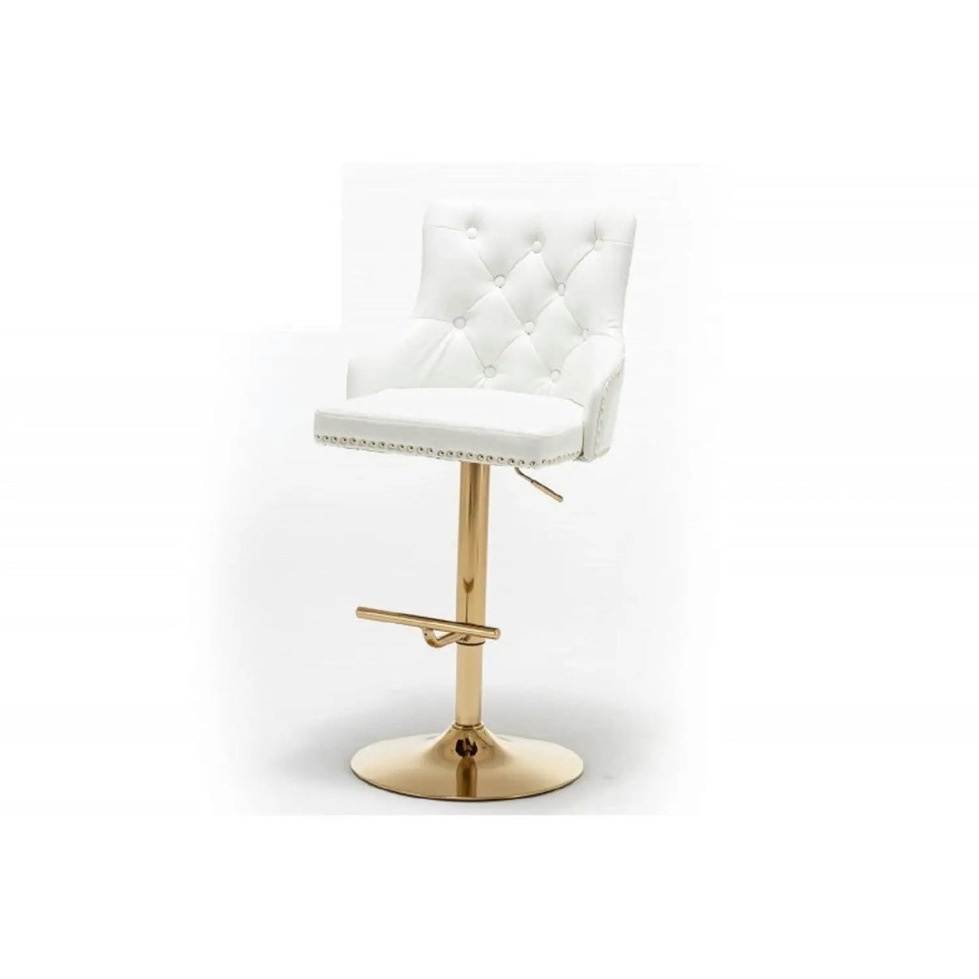 Adjustable Swivel Bar Stool With Nailhead Trim (Set of 2) by HouseOfZazla