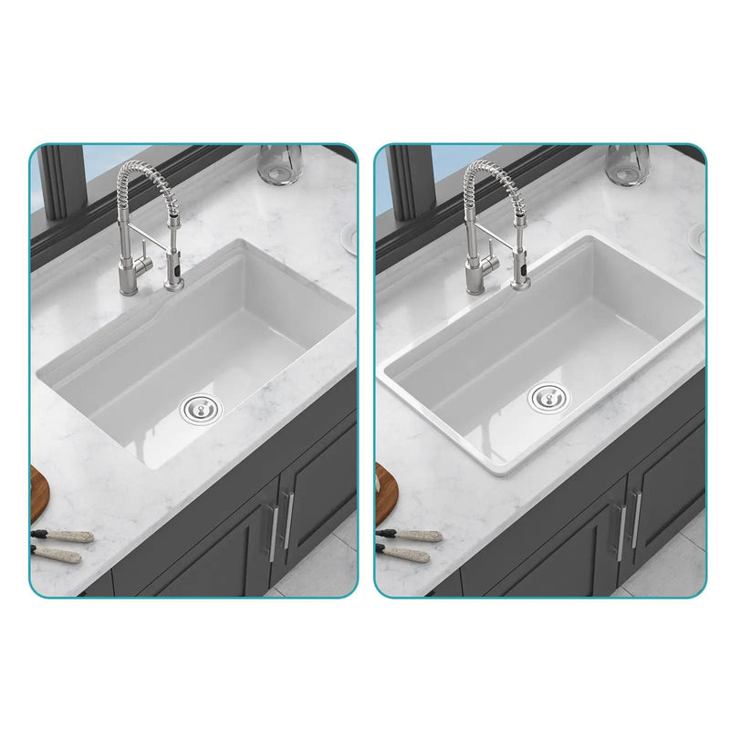 Undermount Workstation Single Bowl Porcelain Ceramic Kitchen Sink by HouseOfZazla