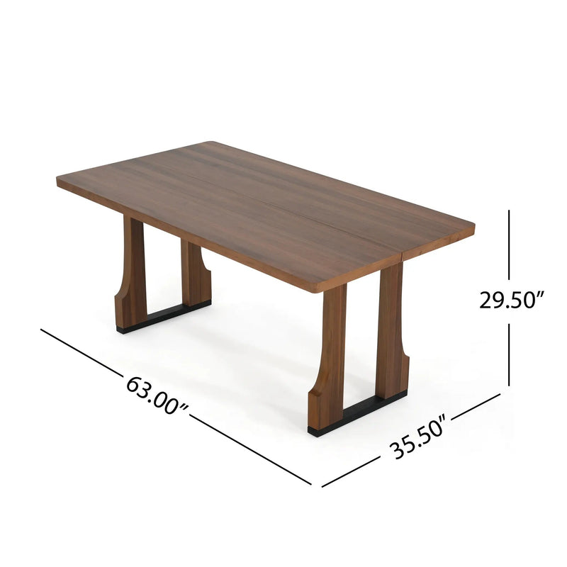 63" Rectangular Dining Table (Walnut) by HouseOfZazla