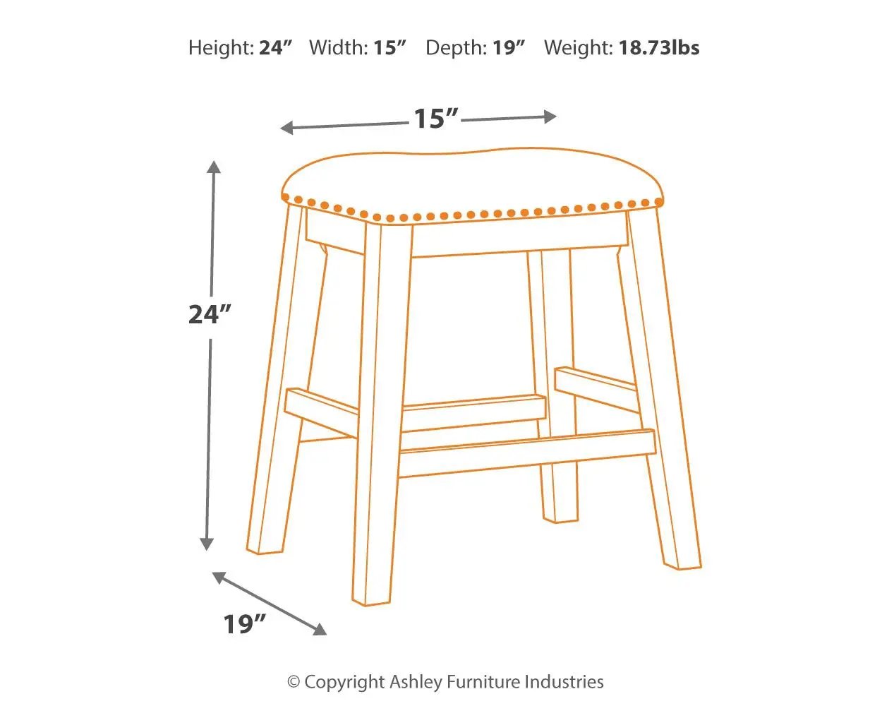 Caitbrook - Upholstered Stool (Set of 2) - Gray by Unique Piece Furniture