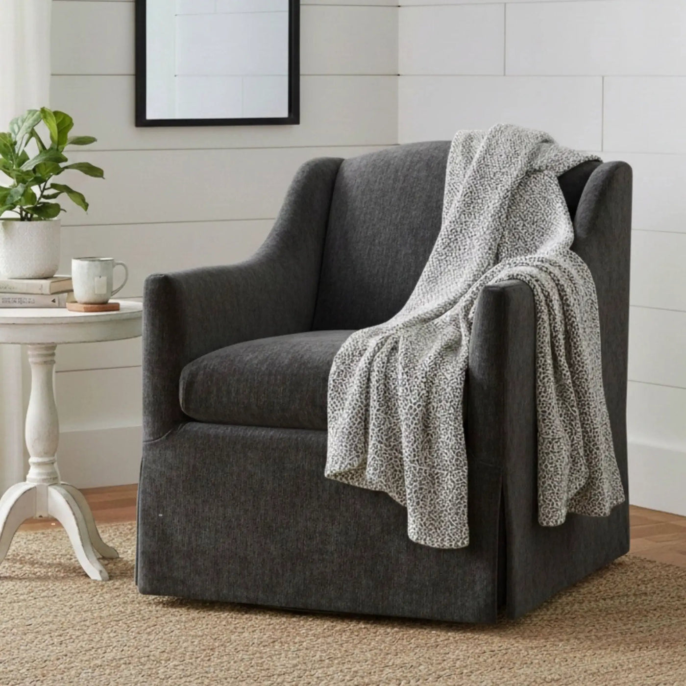 Luisa - Skirted Swivel Accent Chair by HouseOfZazla