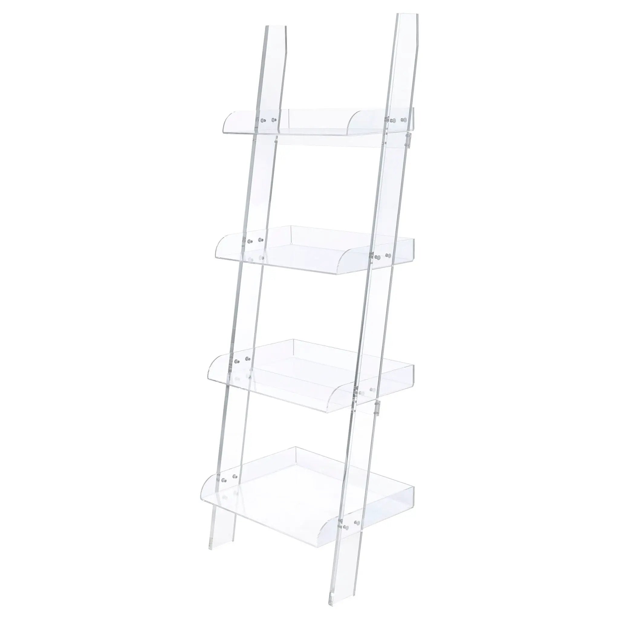 Amaturo 72-inch 4-shelf Acrylic Ladder Bookshelf Clear by Unique Piece Furniture