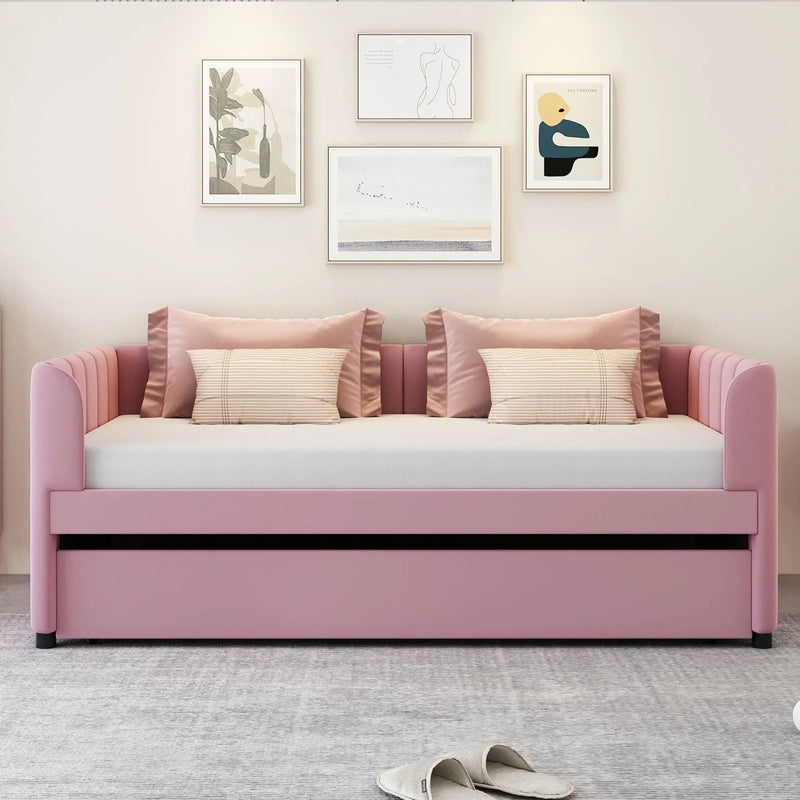 Upholstered Daybed With Ergonomic Design Backrest by HouseOfZazla
