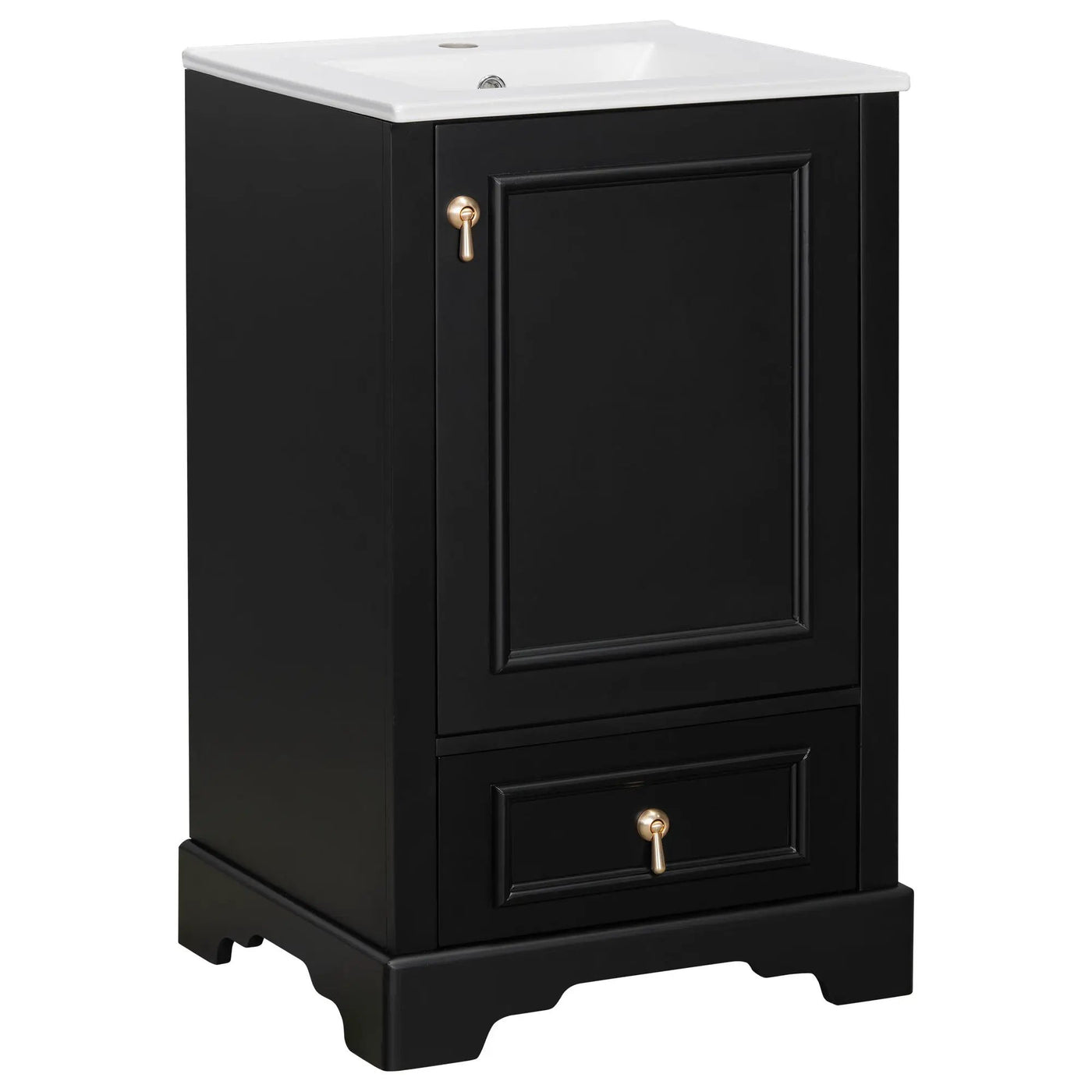 Bathroom Vanity With Sink, Soft Close Door, Adjustable U-Shaped Shelf by HouseOfZazla
