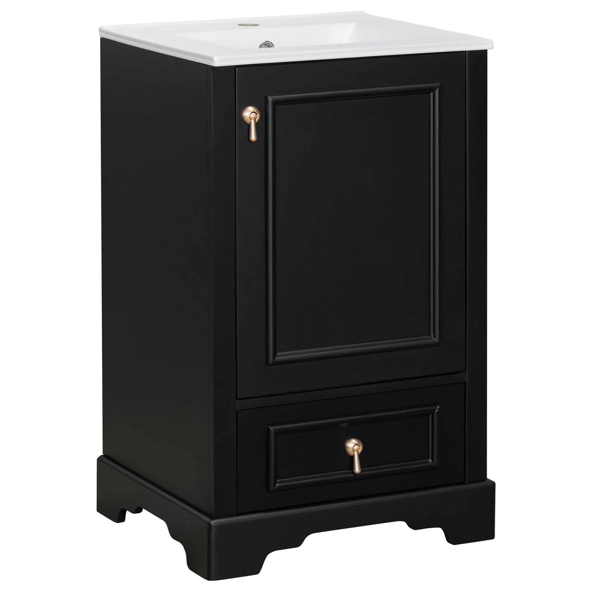 Bathroom Vanity With Sink, Soft Close Door, Adjustable U-Shaped Shelf