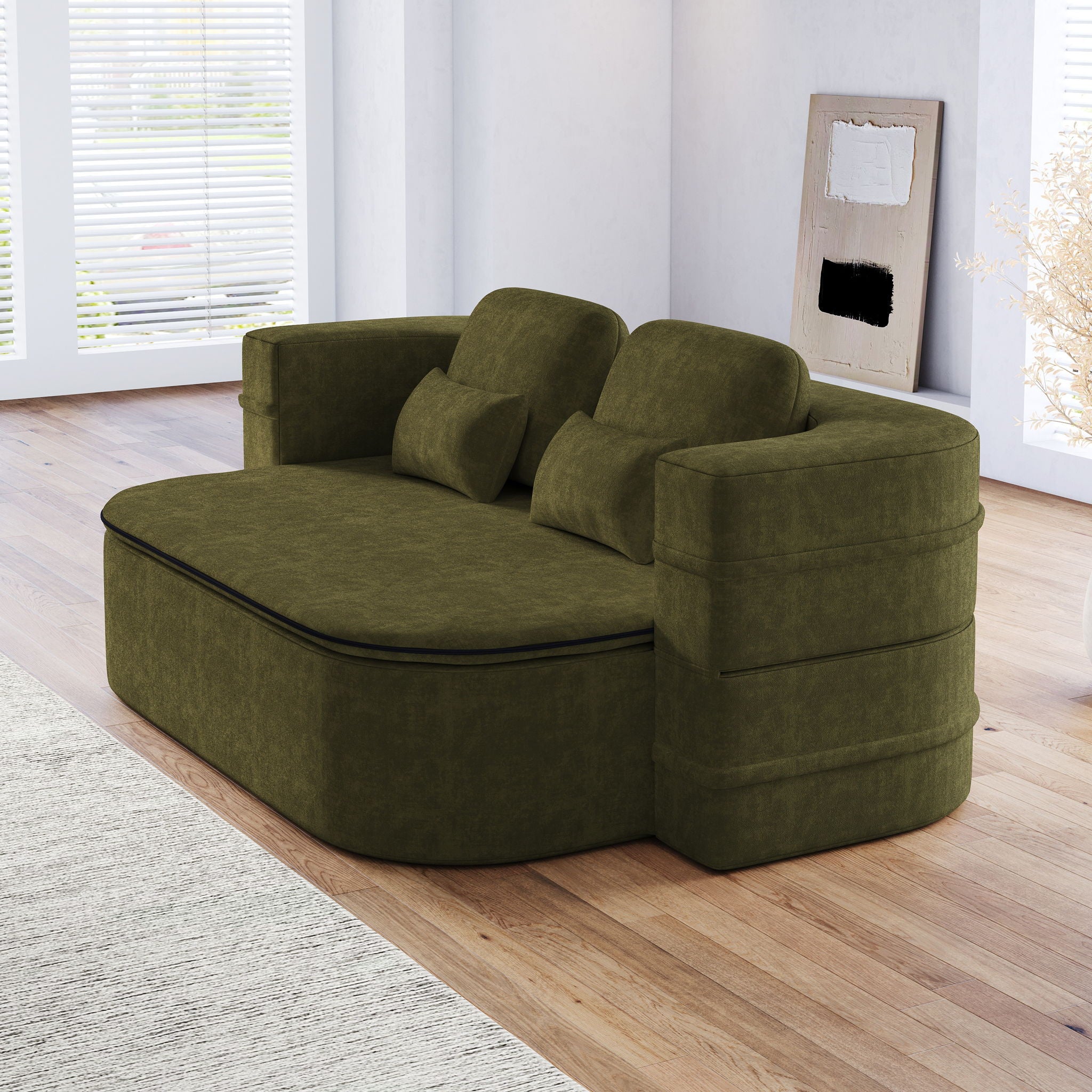 2 In 1 Foldable Sofa Bed With Multi Functional Blanket, Floor Lounge Sofa by HouseOfZazla