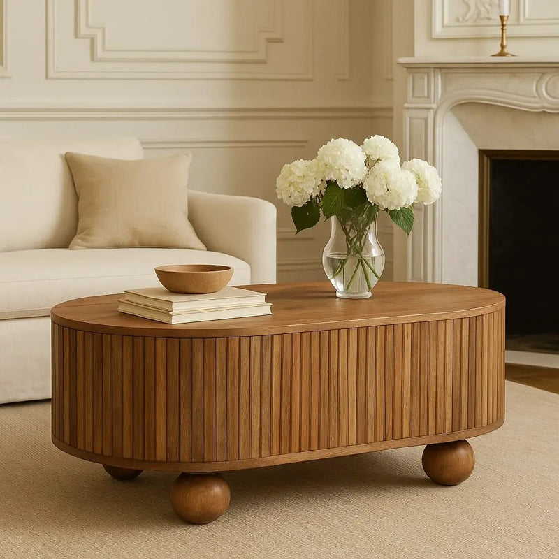 Solid Wood Soba Ball Lid-Up Coffee Table by HouseOfZazla
