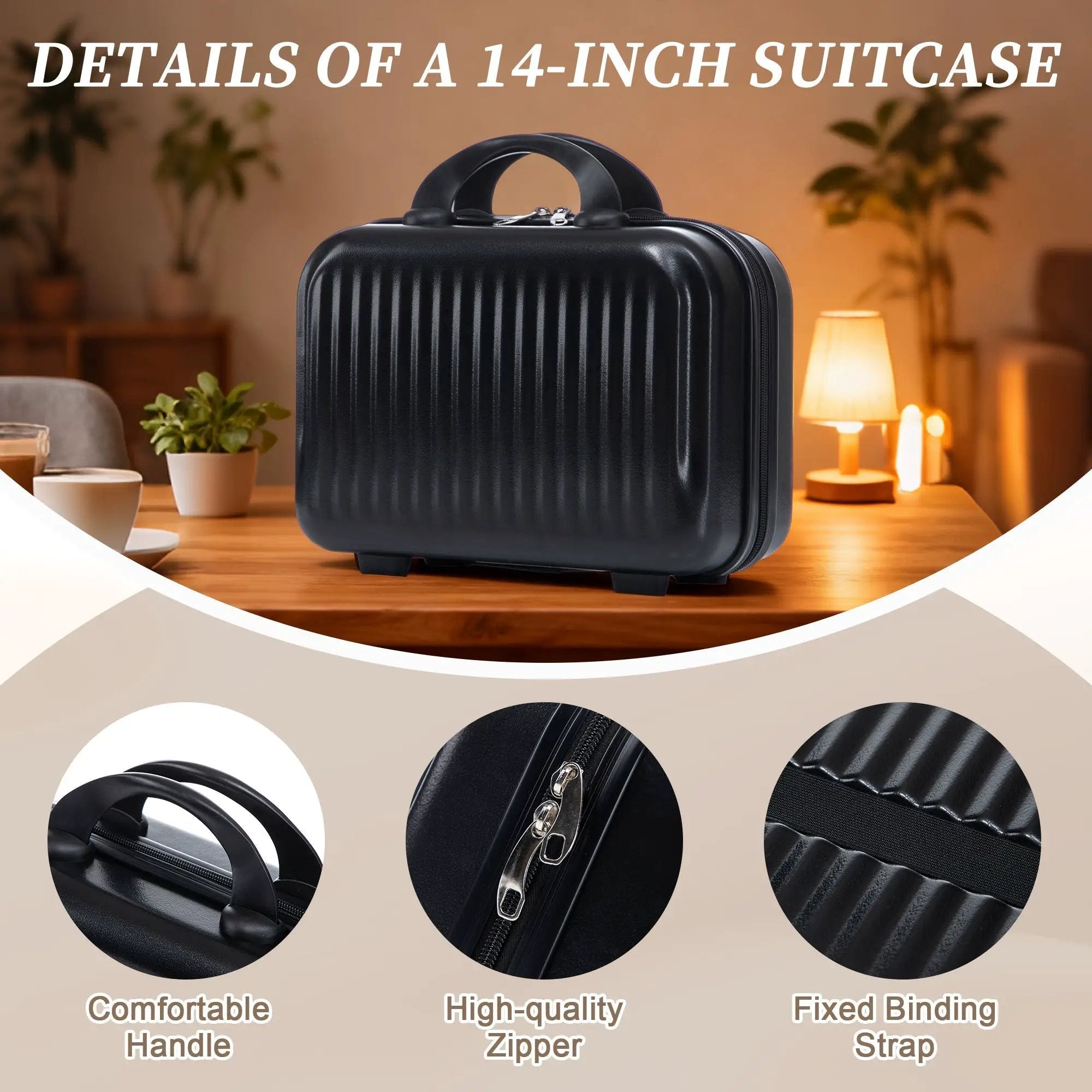 14' & 20' ABS Spinner Wheel Luggage Set with Cosmetic Case by HouseOfZazla