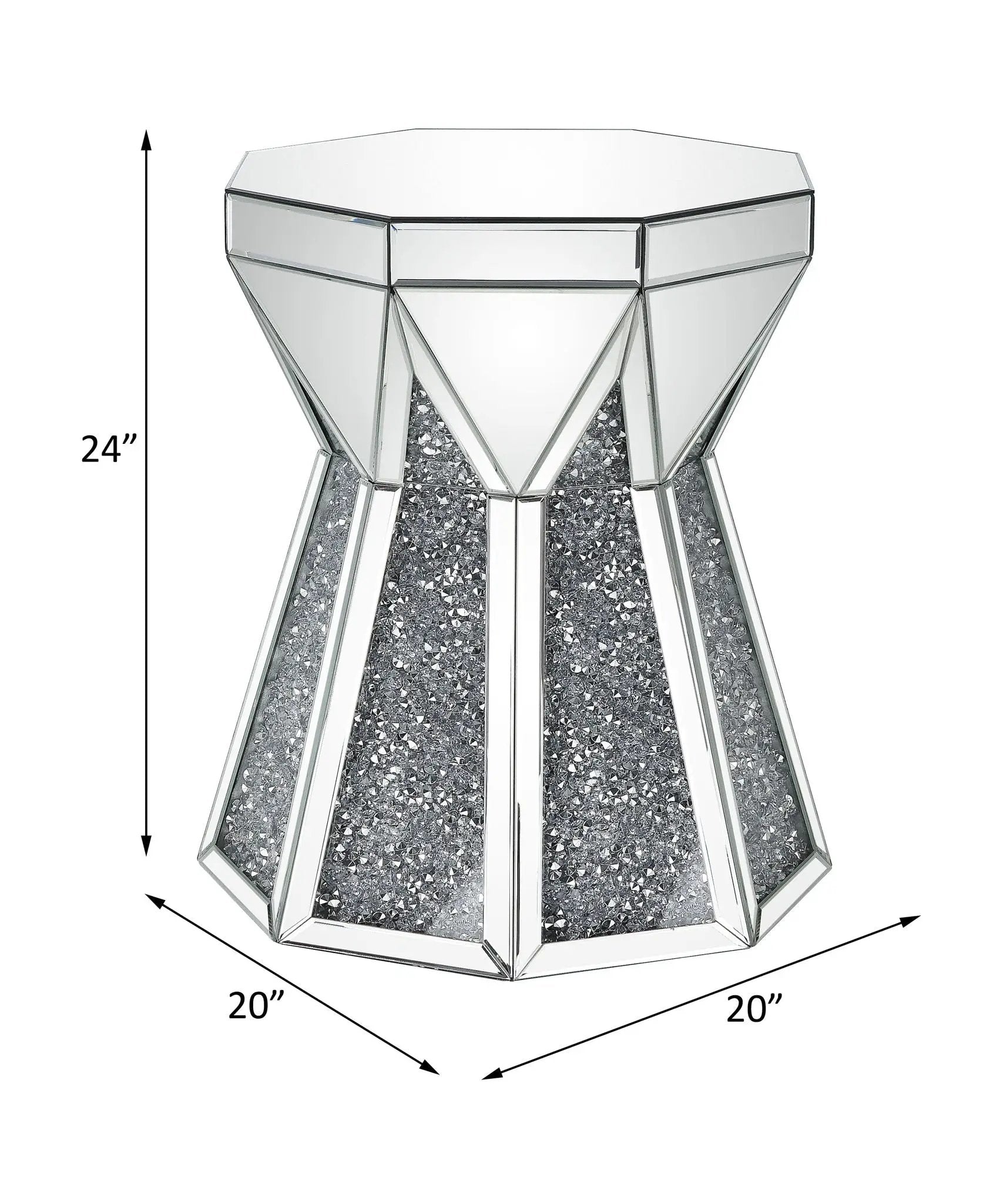 Noralie - End Table - Mirrored & Faux Diamonds by Unique Piece Furniture