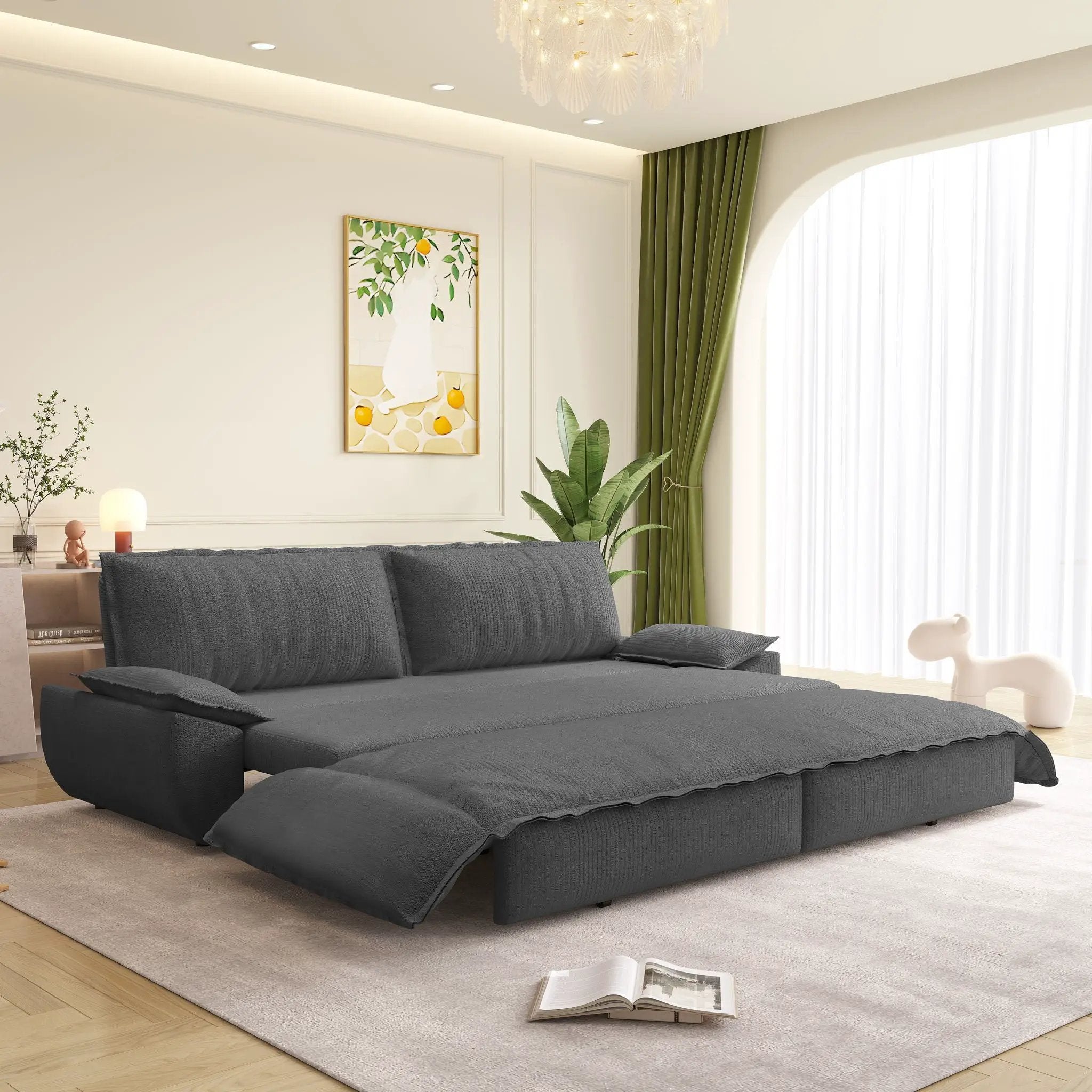Queen Pull Out Bed, 3 In 1 Convertible Sleeper Sofa