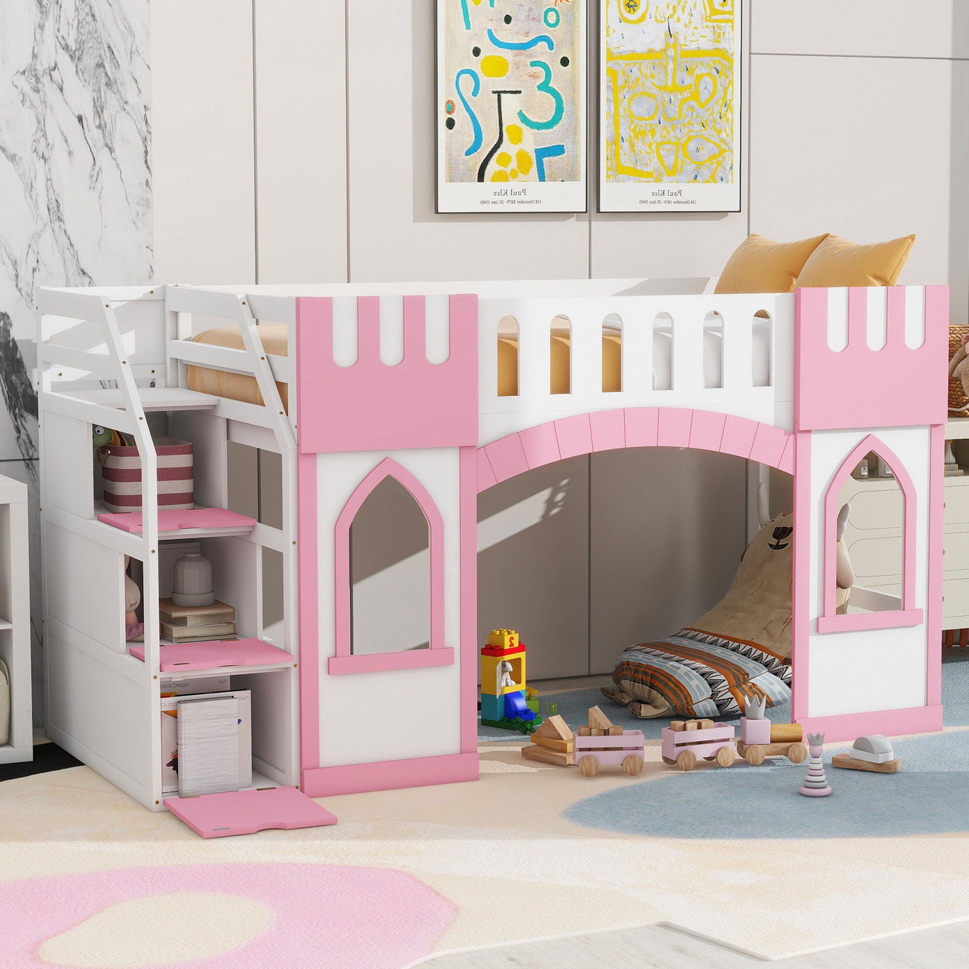 Loft Bed With Storage Staircase And Windows by HouseOfZazla