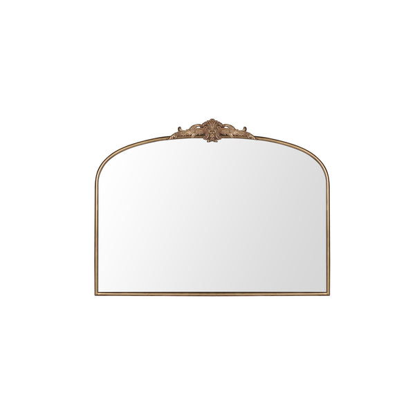 Vintage Arched Gold Mirror: 40'x30' Antique Brass Frame