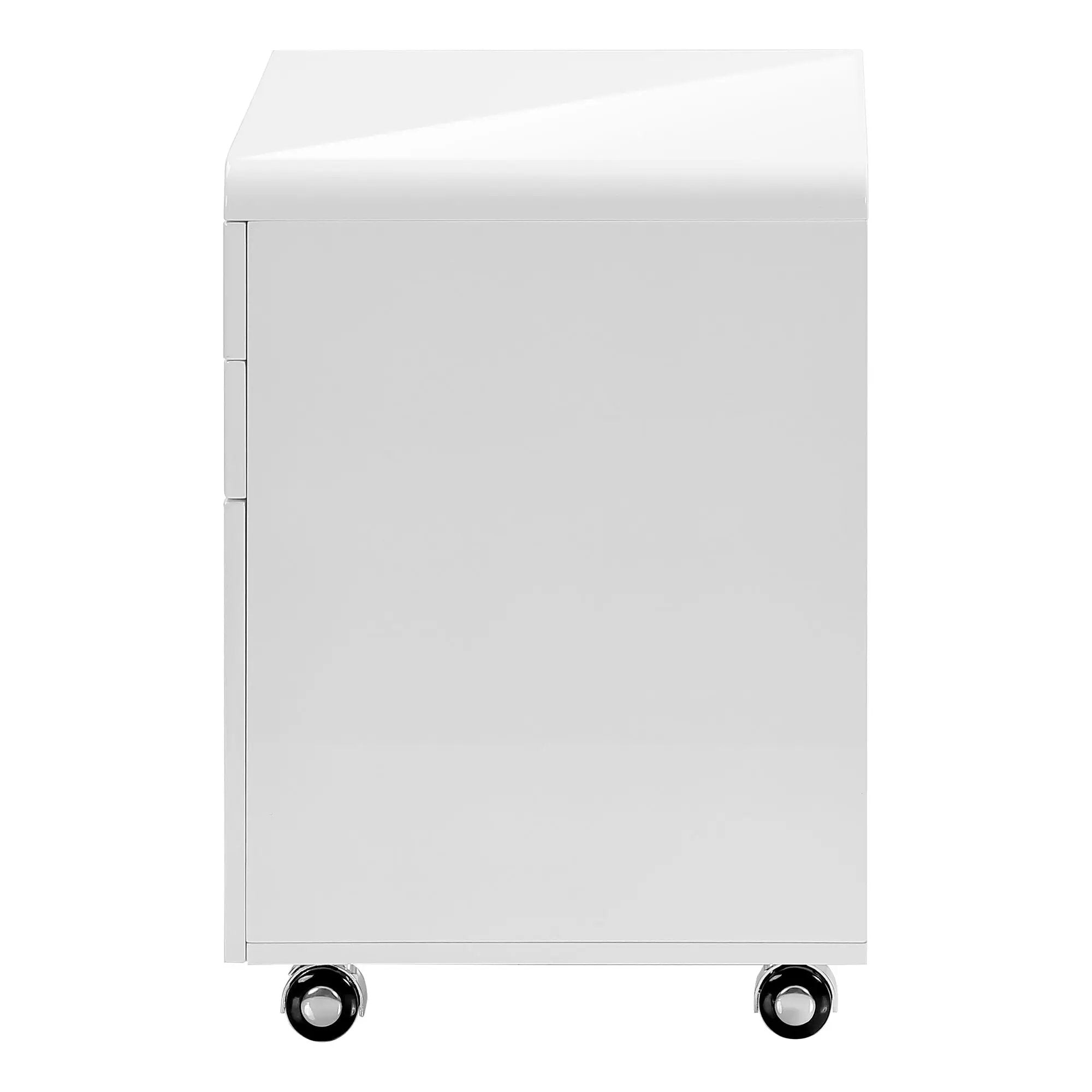 File Cabinet, Rolling Mobile, Storage Drawers, Printer Stand, Office, Work, Glossy Contemporary, Modern - White by Unique Piece Furniture