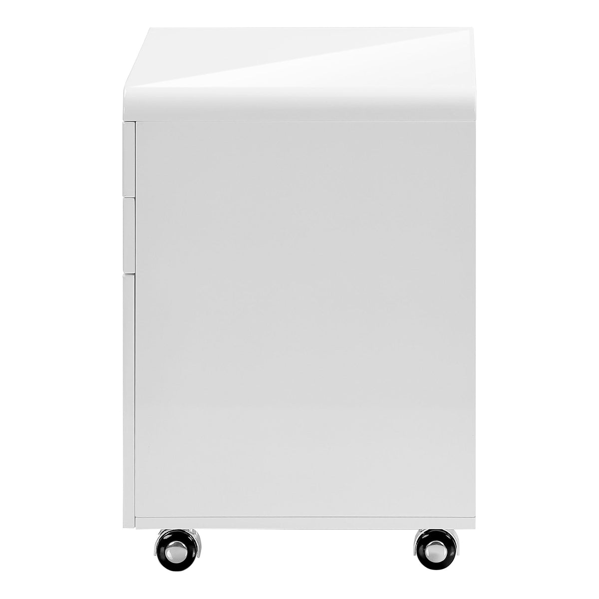 White Wood Rolling File Cabinet with Locking Storage Drawers - White, photo 3 of 4