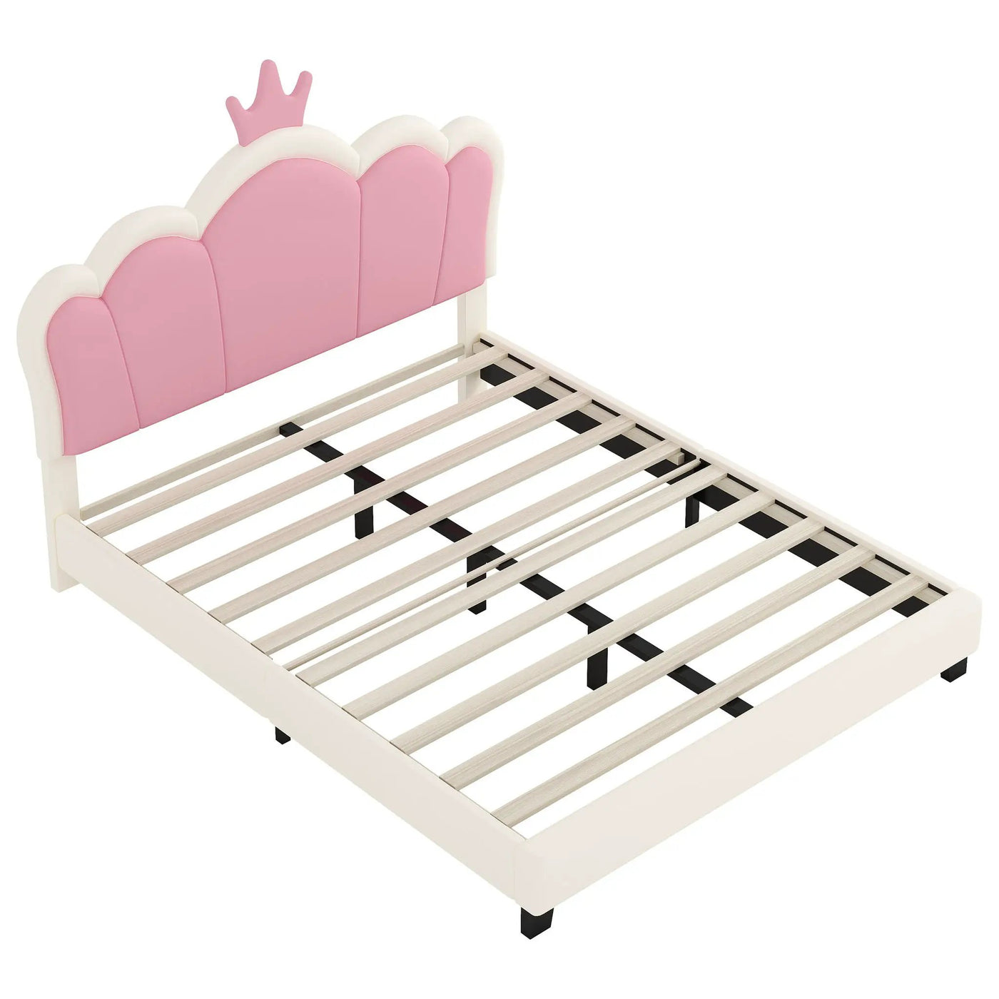 Upholstered Princess Platform Bed With Crown Headboard by HouseOfZazla