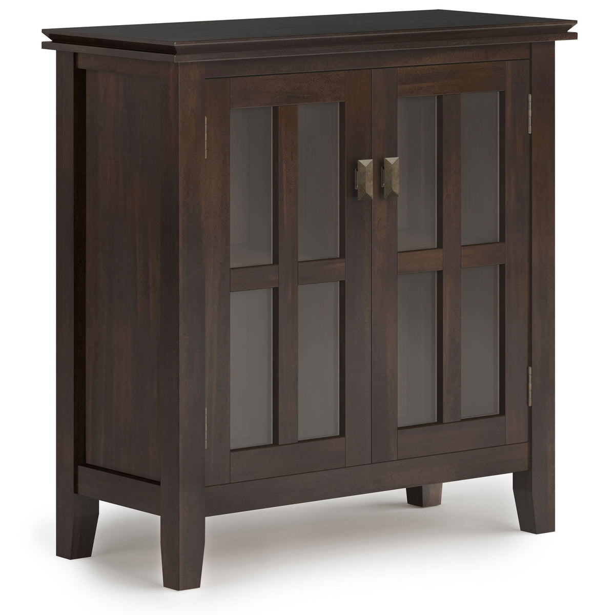 Solid Wood Low Storage Cabinet with Adjustable Shelves - Light Brown or Dark Brown, photo 2 of 17