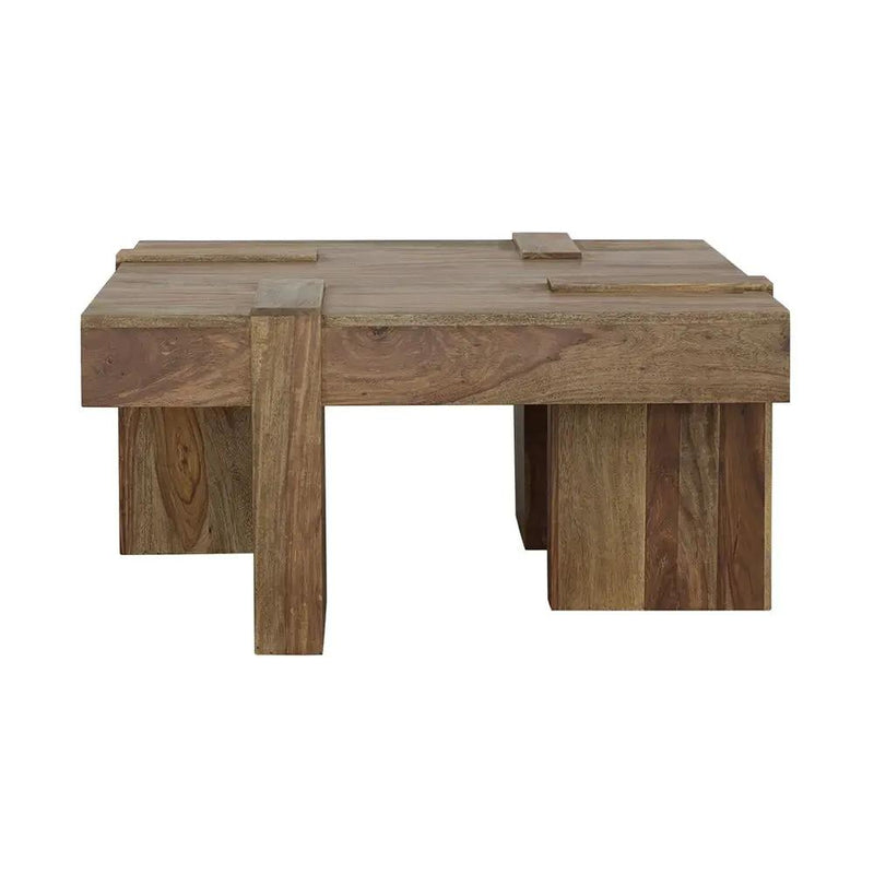 Samira Square Solid Wood Coffee Table Natural Sheesham by Unique Piece Furniture
