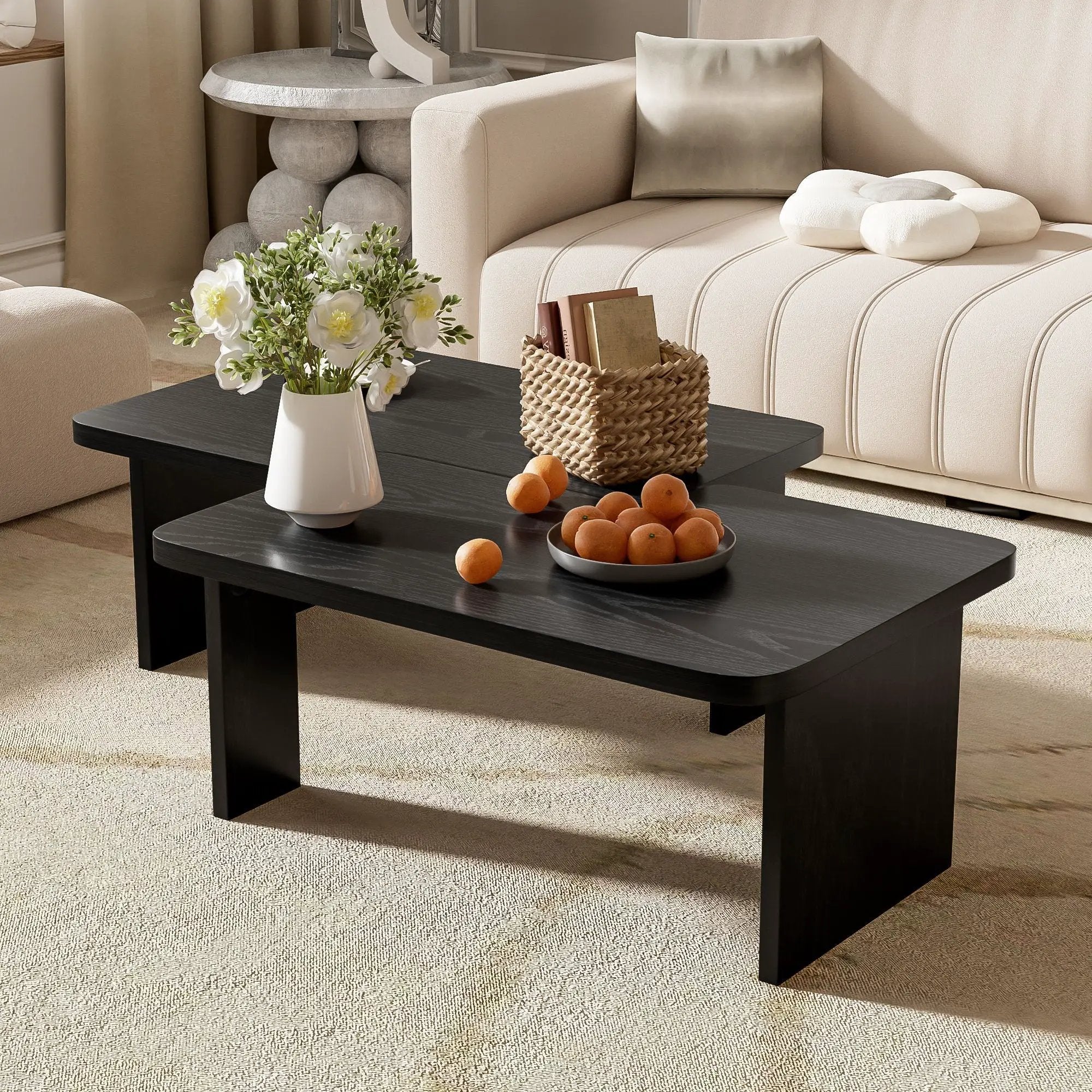 Modern Minimalist Coffee Table Set With Splicing Design by Unique Piece Furniture
