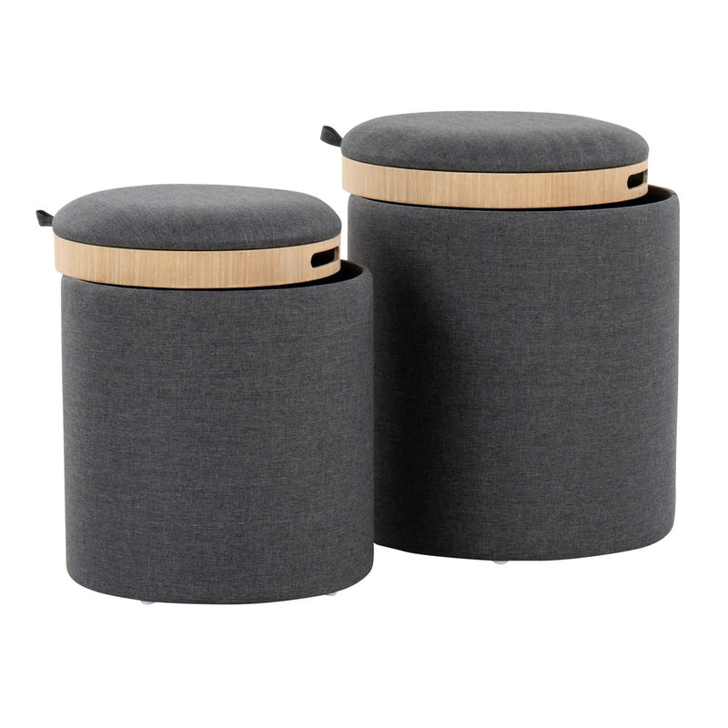Tray - Contemporary Nesting Ottoman Set by Unique Piece Furniture
