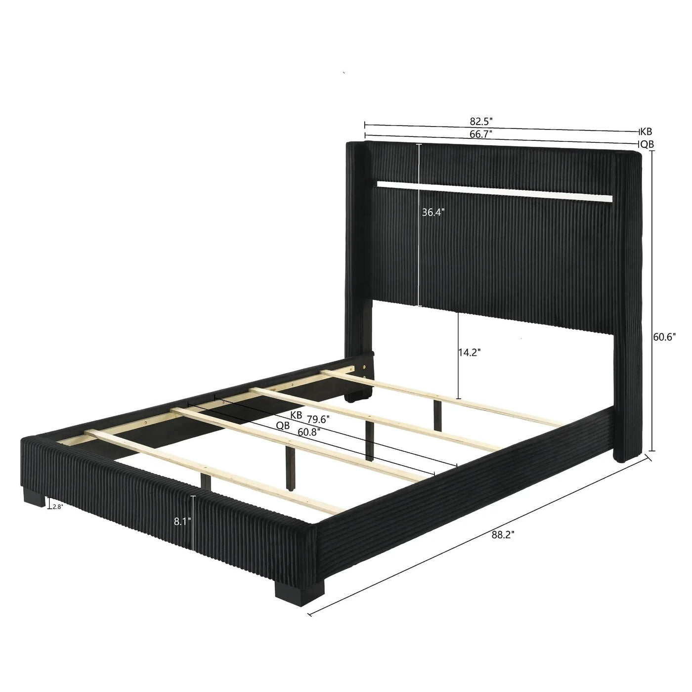 Contemporary Upholstered Bed by Unique Piece Furniture