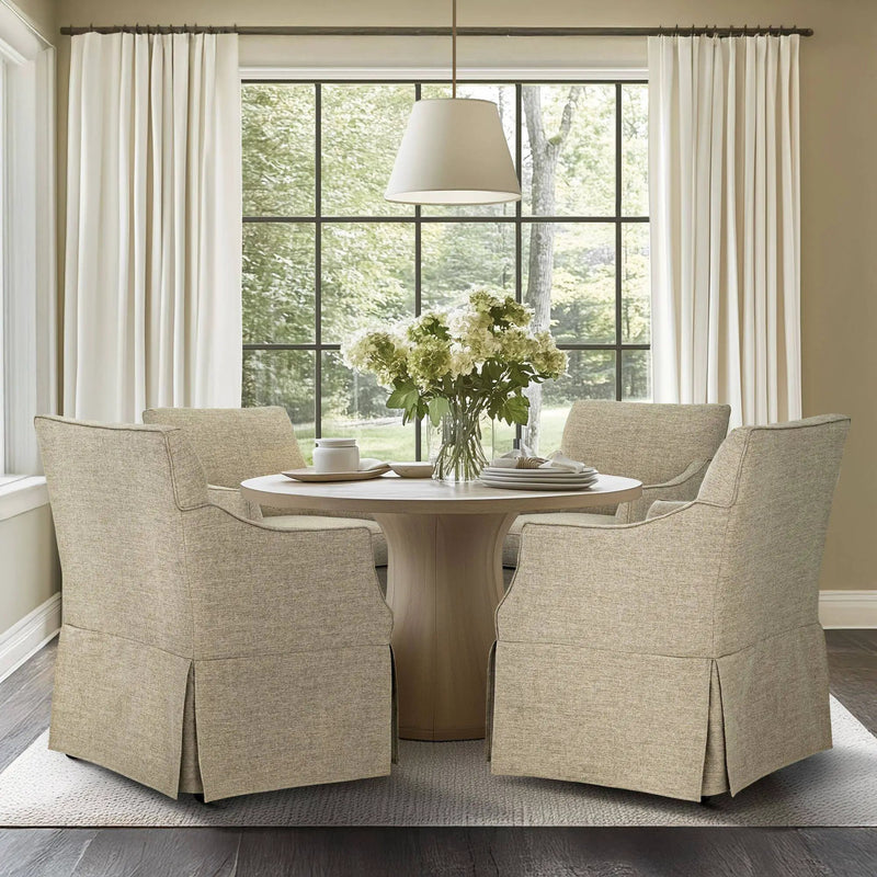 London - Upholstered Skirted Dining Arm Chair by HouseOfZazla