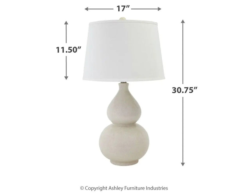 Saffi - Ceramic Table Lamp - Cream by Unique Piece Furniture