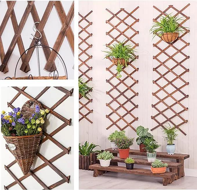 Wooden Lattice Wall-Expandable Plant Garden Trellis for Climbing Plants Outdoor Air Plant Vertical Rack Wall Decor for Room Patio by GreenHaven Gardens