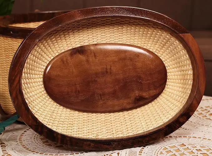 Nantucket Style Basket Picnic Basket Rattan Handmade Products Woven Sewing Storage Basket Two Swing Handles Tote Bag for Women by GreenHaven Gardens