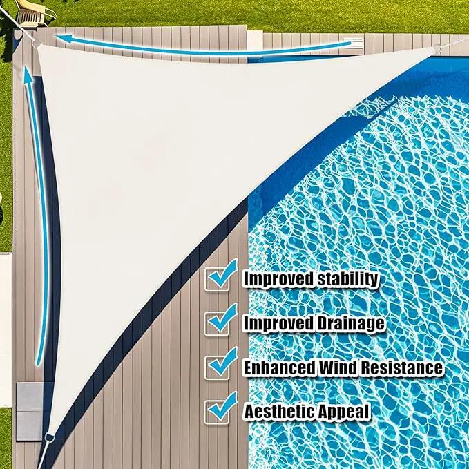 Amagenix Sun Shade Sail 19X19X19 Curved Edge Outdoor Shade Canopy Cream Breathable 95% UV Block Shade Cloth for Patio Garden Backyard (We Make Custom Size) by GreenHaven Gardens