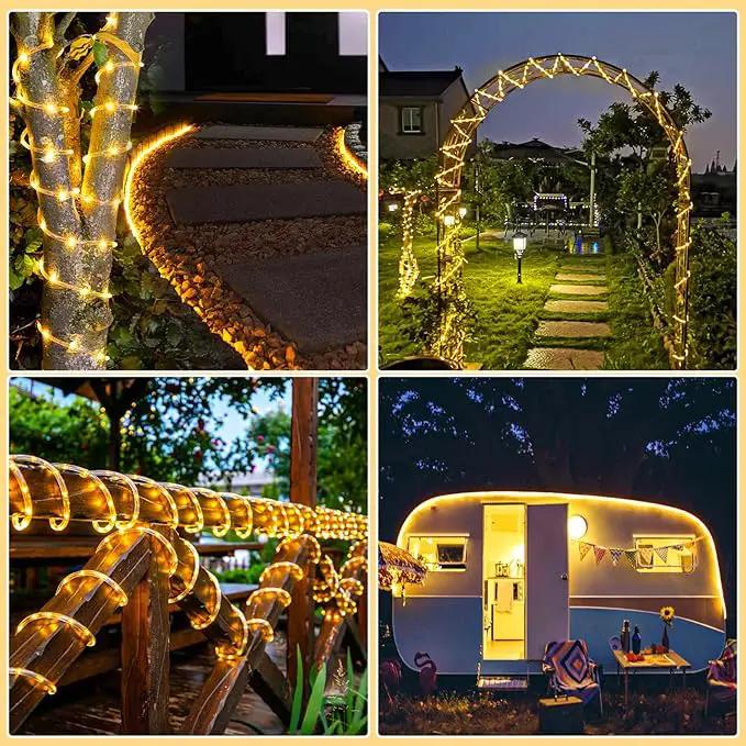 Rope Lights Outdoor, 100FT 300 LED Plug in Christmas Lights with Waterproof 8 Modes, Connectable String Twinkle Light for Indoor House Patio Garden Party Holiday Decorations, Warm White by GreenHaven Gardens