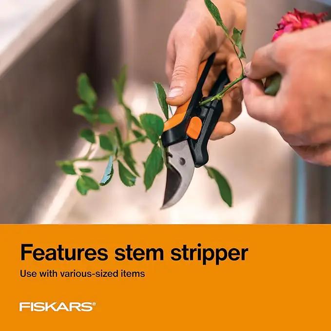 Fiskars Floral Pruning Shears - Plant Cutting Scissors/Garden Clippers For Deadheading and Working with Flowers - Black/Orange by GreenHaven Gardens