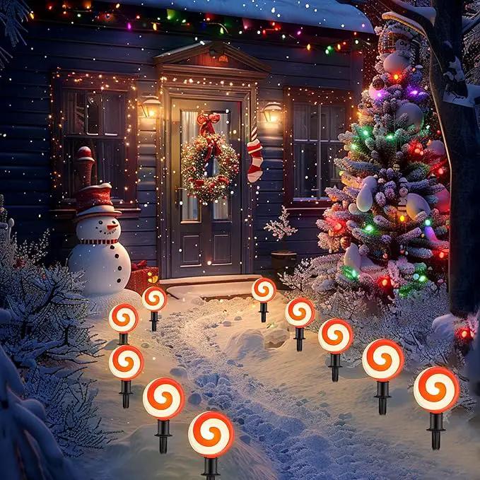 Ultimate Unicorn Christmas Decoration Lollipop Pathway Lights, Pathway Lights Decoration, Red Peppermint Lights Outdoor with Stakes, LED Lollipop Lights for Pathway Yard Sidewalk Garden Rooftop by GreenHaven Gardens