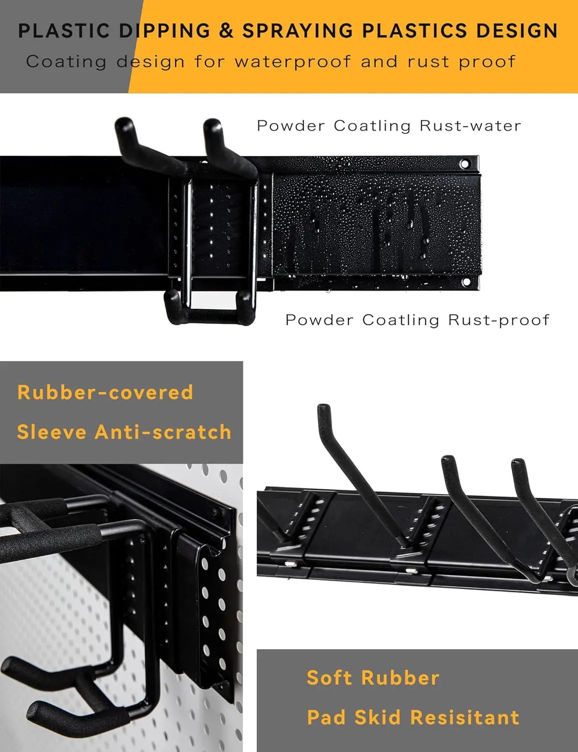 Garden Tool Organizer Wall Mount 48 Inches Max Load 660lbs Garage Storage and Organization, Adjustable with 6 Garage Hooks and 4 Cable Ties, Yard Shed and Power Tool Organizer Rack by GreenHaven Gardens