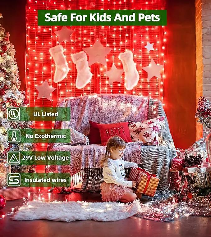 750 LED Outdoor Christmas Lights Decorations, 246ft Green Wire LED Christmas String Lights with Timer Memory, Twinkle Lighs for Indoor Outdoor Xmas Party Christmas Tree Wedding Garden Patio Red by GreenHaven Gardens