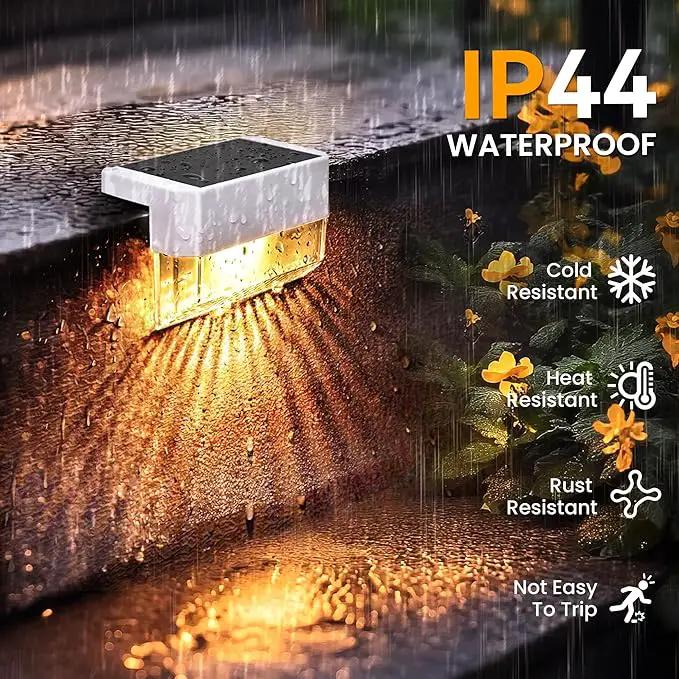 SOLPEX Solar Fence Lights Outdoor,Solar Deck Lights Waterproof Led Solar Lights for Outdoor Stairs,Step,Patio,Yard,Garden,Balcony and Porch,12 Pack Shell-Like Light Spots(White Shell,Warm White&RGB) by GreenHaven Gardens