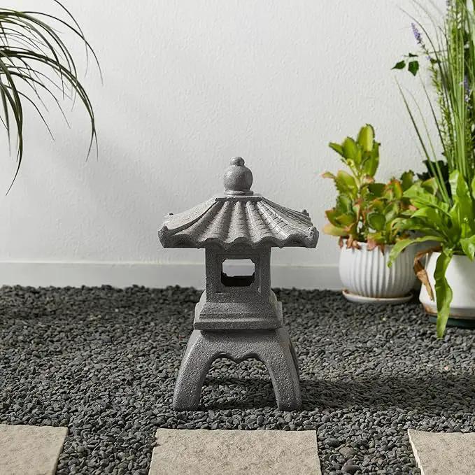 Glitzhome MGO Faux Concrete Pagoda Garden Statue Indoor and Outdoor Decoration, 16" H by GreenHaven Gardens