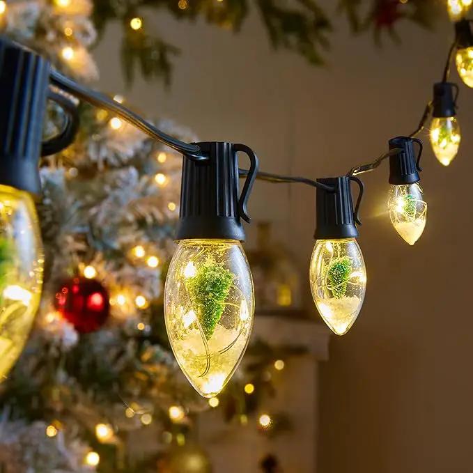 C9 LED Christmas Lights Outdoor, 45 Ft C9 String Lights with 40 Shatterproof LED Bulbs, 3 Light Mode, Connectable Waterproof Christmas Tree Lights for Outside Indoor Holiday Garden Decor, Warm White by GreenHaven Gardens
