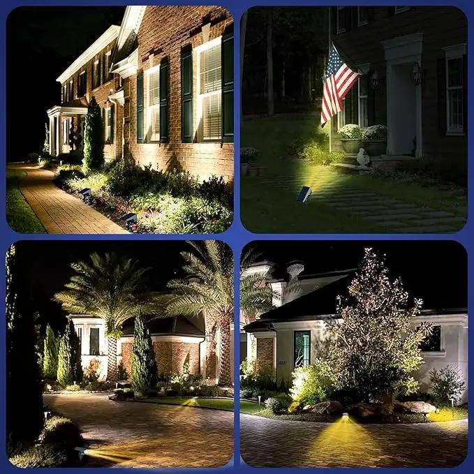 EIUIO Solar Outdoor Lights, 3 Lighting Modes Solar Spot Lights Outdoor with Auto On/Off, Waterproof Landscape Lighting for Garden Yard Pathway by GreenHaven Gardens
