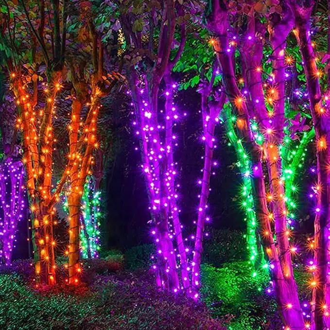 DAZZLE BRIGHT Halloween 300 LED String Lights, 100FT Connectable String Lights with 8 Lighting Modes, Halloween Decorations for Party Carnival Supplies, Indoor Outdoor Yard Garden Decor (Purple) by GreenHaven Gardens