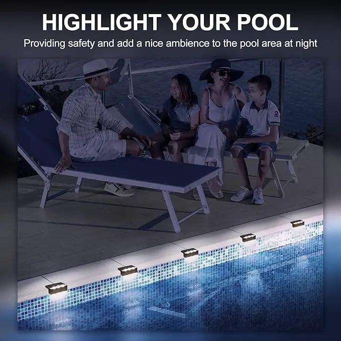 SOLPEX Solar Fence Lights, 6 LEDs Solar Lights Outdoor Waterproof Solar Powered for Deck, Stair, Front Porch, Balcony, Walkway, Garden, Yard, Patio, Pool Decor, IP65 Waterproof (16 Pack, Cold White) by GreenHaven Gardens