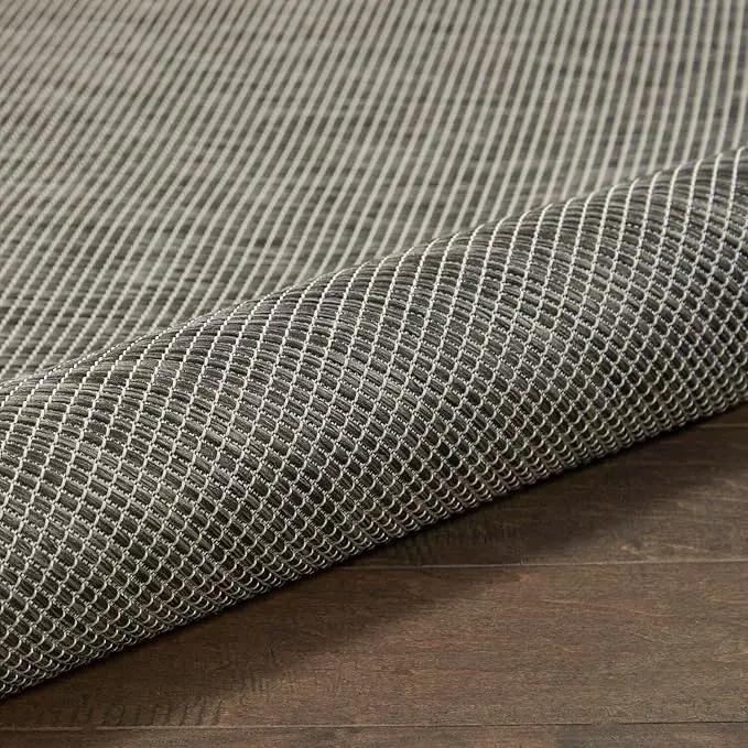 Nourison Positano Indoor-Outdoor Charcoal 9' x 12' Area Rug, Easy Cleaning, Non Shedding, Bed Room, Living Room, Dining Room, Backyard, Deck, Patio (9x12) by GreenHaven Gardens