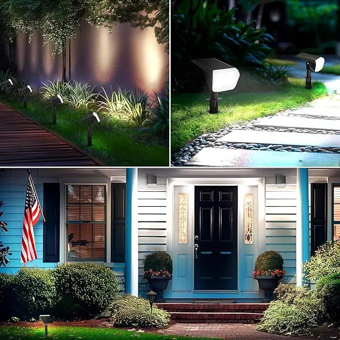 Consciot Solar Spot Lights Outdoor Waterproof, 24 LED Dusk-to-Dawn Solar Outdoor Lights, 2 in 1 Adjustable Wall Lights, Daylight Solar Landscape Spotlights for Garden Yard Wall Walkway, 4 Pack by GreenHaven Gardens