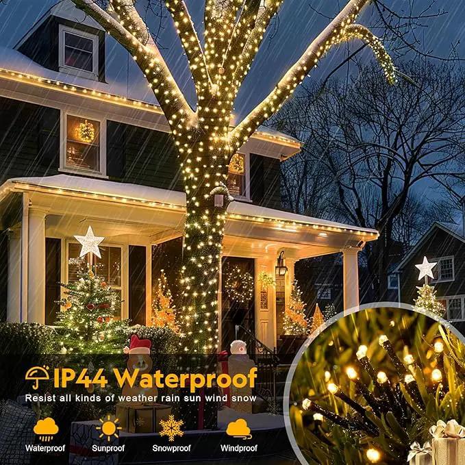 JMEXSUSS 272ft 800 LED Outdoor Christmas Lights, 8 Modes Warm White Christmas Tree Lights Green Wire, Waterproof Led Christmas String Lights for Outside Indoor Xmas Party Tree Decor by GreenHaven Gardens
