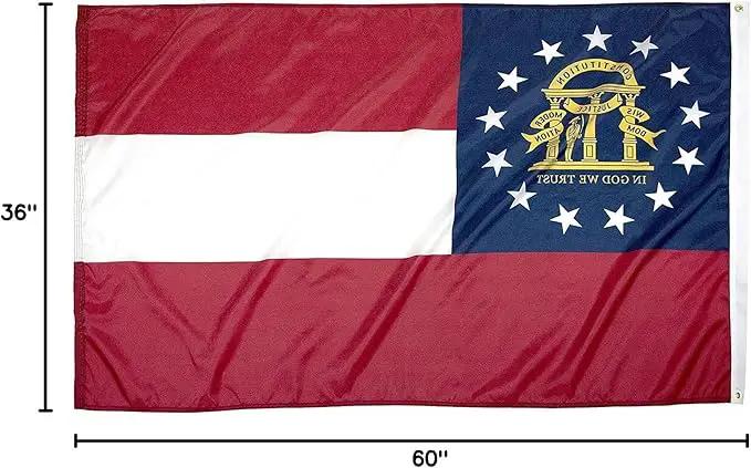 FlagSource Georgia Nylon State Flag, Made in the USA, 3x5' by GreenHaven Gardens
