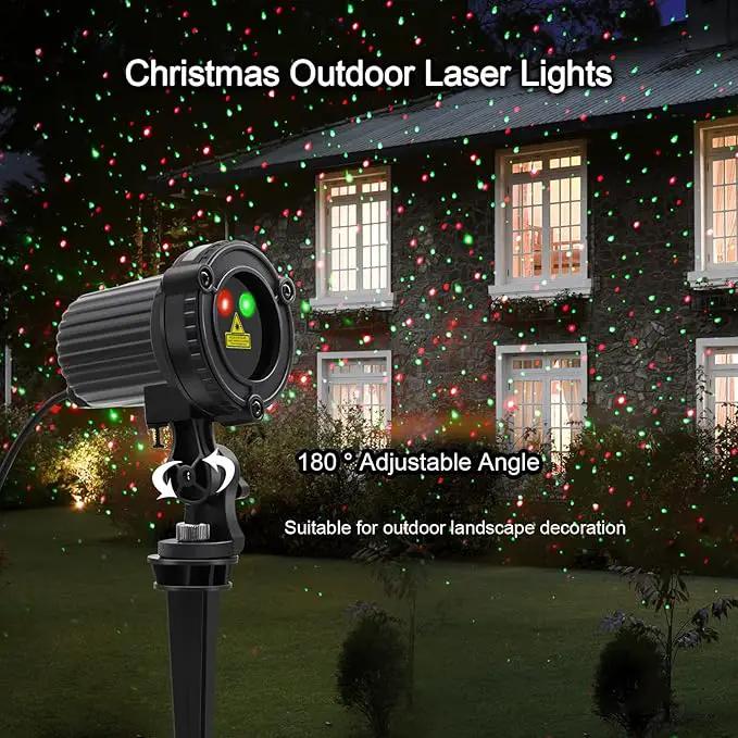 Christmas Laser Lights Outdoor,Red and Green Moving Outdoor Laser Light, Waterproof Garden House Decoration Laser Christmas Lights by GreenHaven Gardens