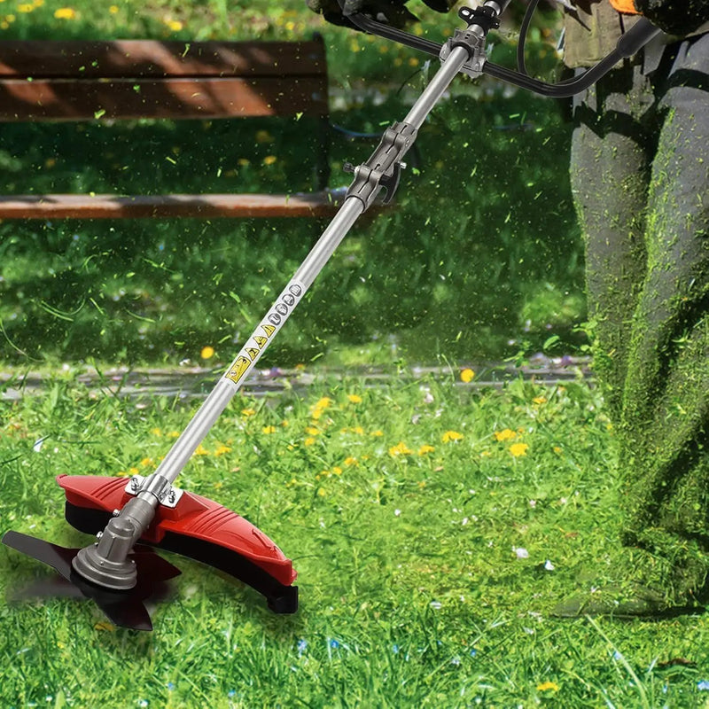 52CC Gas Power String Trimmer Cordless, 2 in 1 Multifunction Petrol Hedge Trimmer, Gas Lawn Mower Brush Cutter, 2-Stroke Weed Wacker, for Lawn, Garden, etc (2 in 1 red) by GreenHaven Gardens