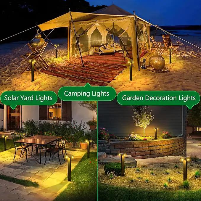 JSOT Outdoor Solar Lights Waterproof, Modern Solar-Powered Landscape Lights for Outside Pathway 8 Pack, Solar Dusk to Dawn Lights Outdoor for Sidewalks, Driveway, Garden, Yard Lighting. (Warm White) by GreenHaven Gardens