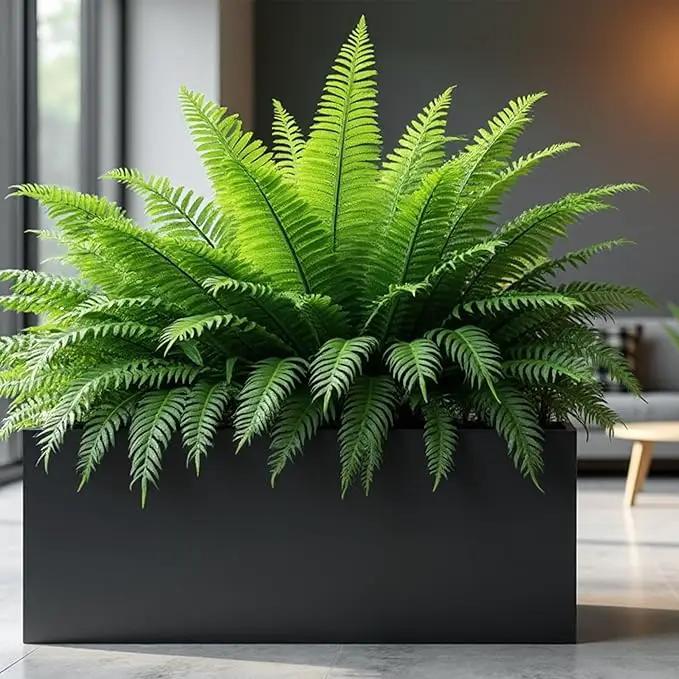 Worth Garden Metal Planter Box - 30" L x 11" W x 13" H Matte Black Heavy Duty Large Rectangular Steel Modern Plant Pot, Indoor Outdoor - Insert Plate with Drain Holes, Air Vents, No Assembly Required by GreenHaven Gardens