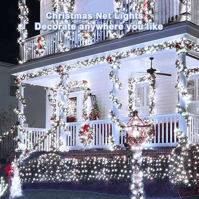 Christmas Net Lights for Bushes - 360 LED Net Lights Outdoor Plug in with Remote, 12x5 ft Extendable 8 Modes Christmas Net Lights Waterproof for Outside Gazebo Lawn Wedding Patio Garden Tree (White) by GreenHaven Gardens