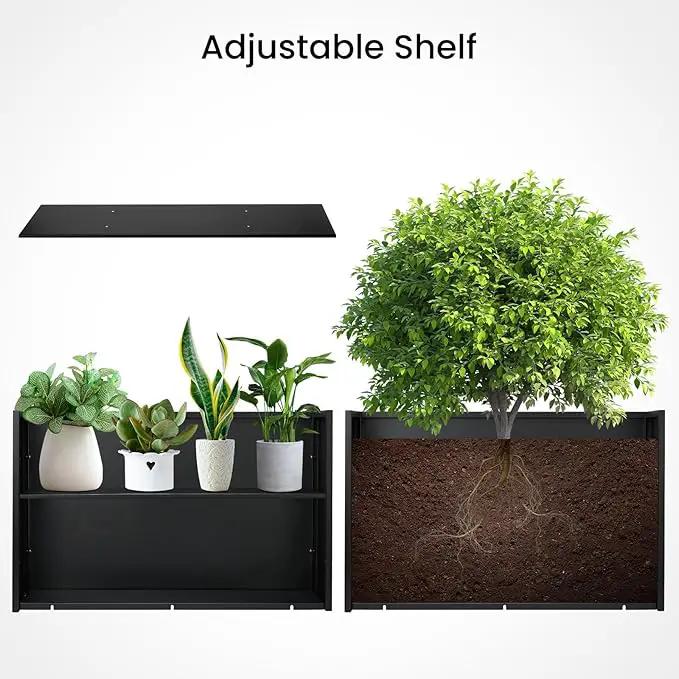 Heavy-Duty Steel Planter Box 38”x12”x24”, Rust-Resistant Large Outdoor & Indoor Plant Container, Metal Garden Box with Drainage Holes & Reinforced Edges by GreenHaven Gardens